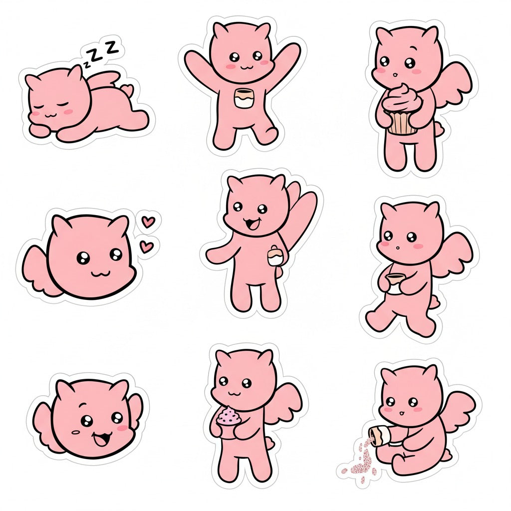Cute Pink Fairy Sticker Set