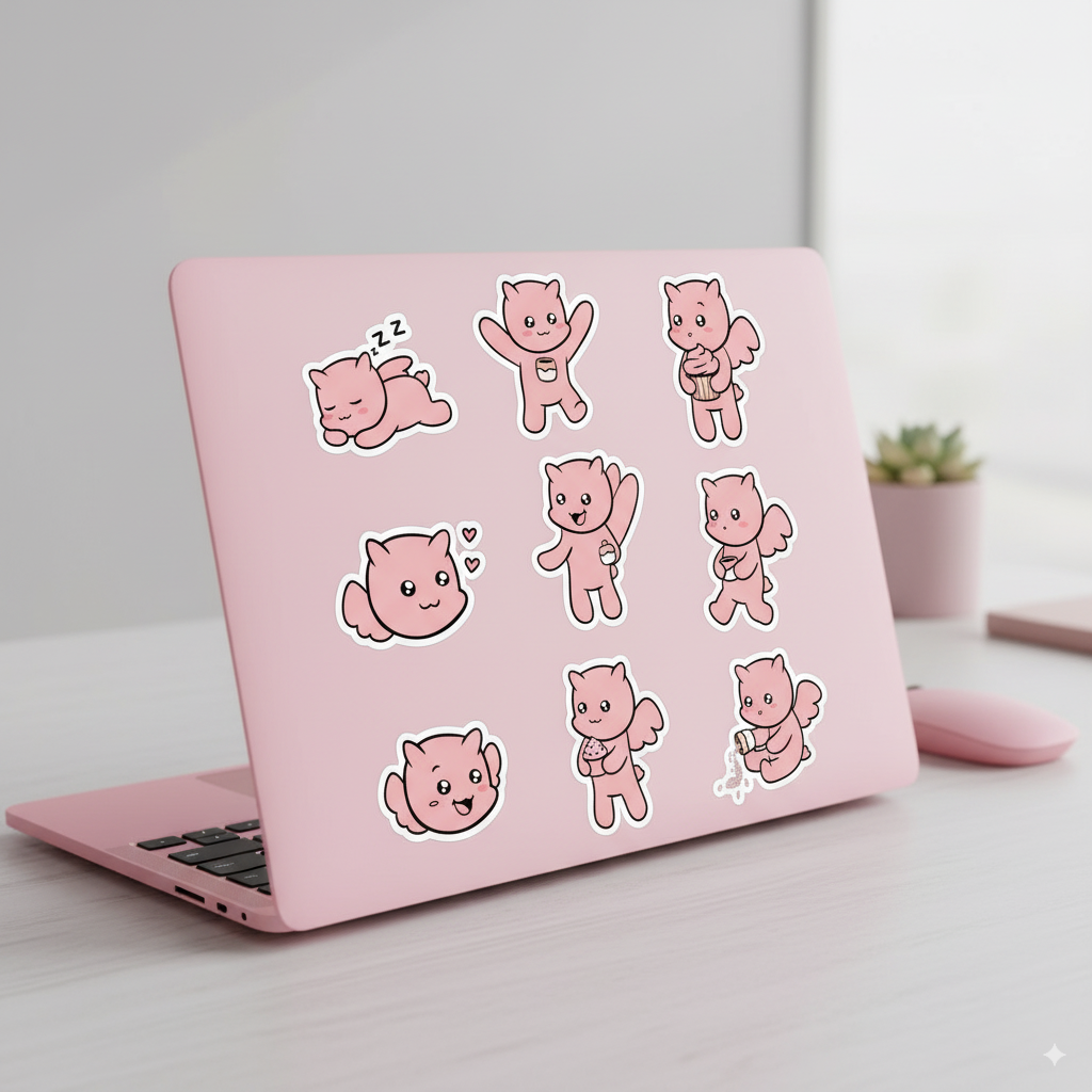 Cute Pink Fairy Sticker Set