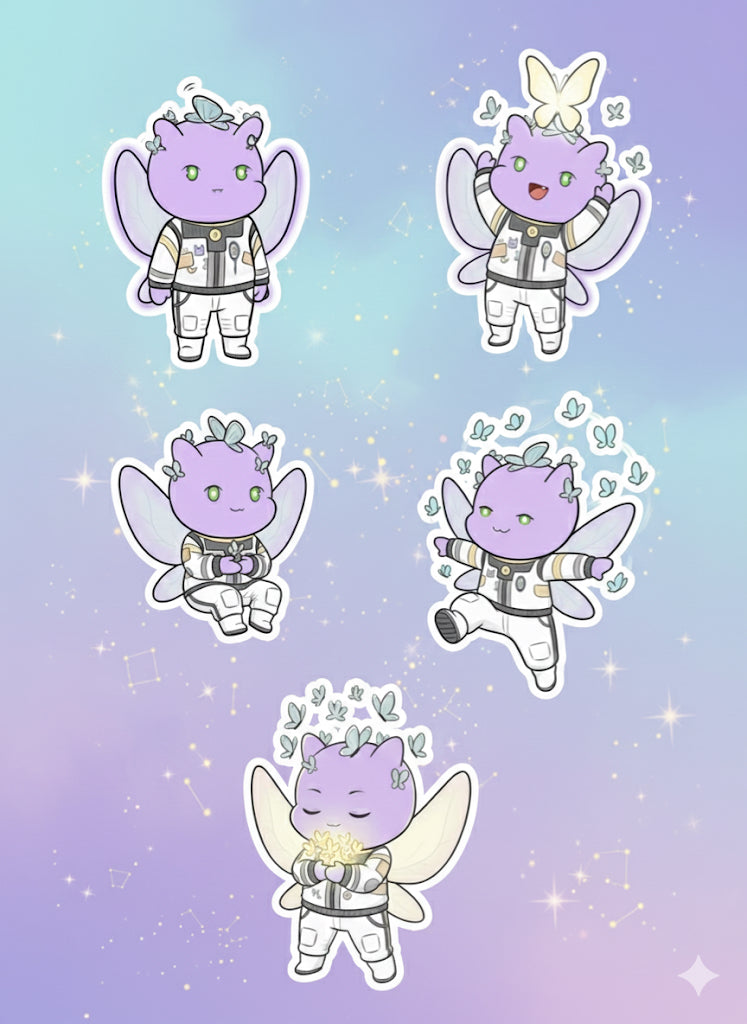FxFiendz – Purple Fairy W/ Butterfly Sticker Set | Cute Fairy Stickers